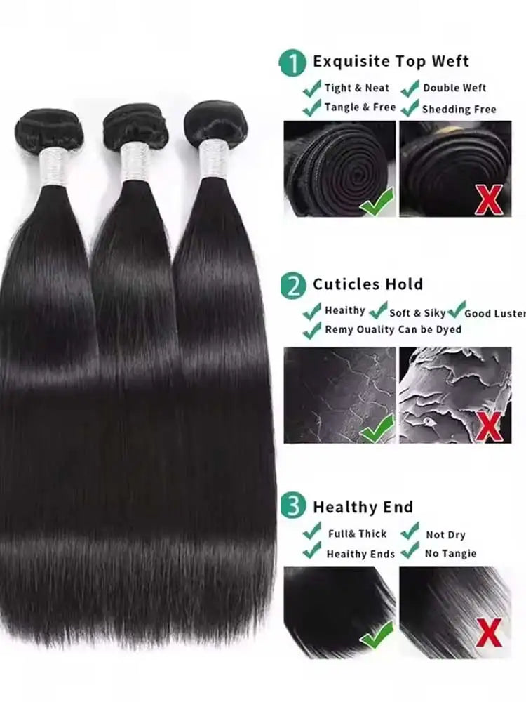 Brazilian Straight Virgin Human Hair Bundles