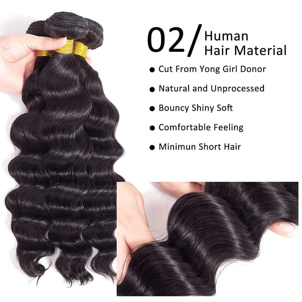 Brazilian Deep Wave Human Hair Bundles